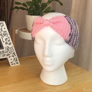 Grey and pink headband